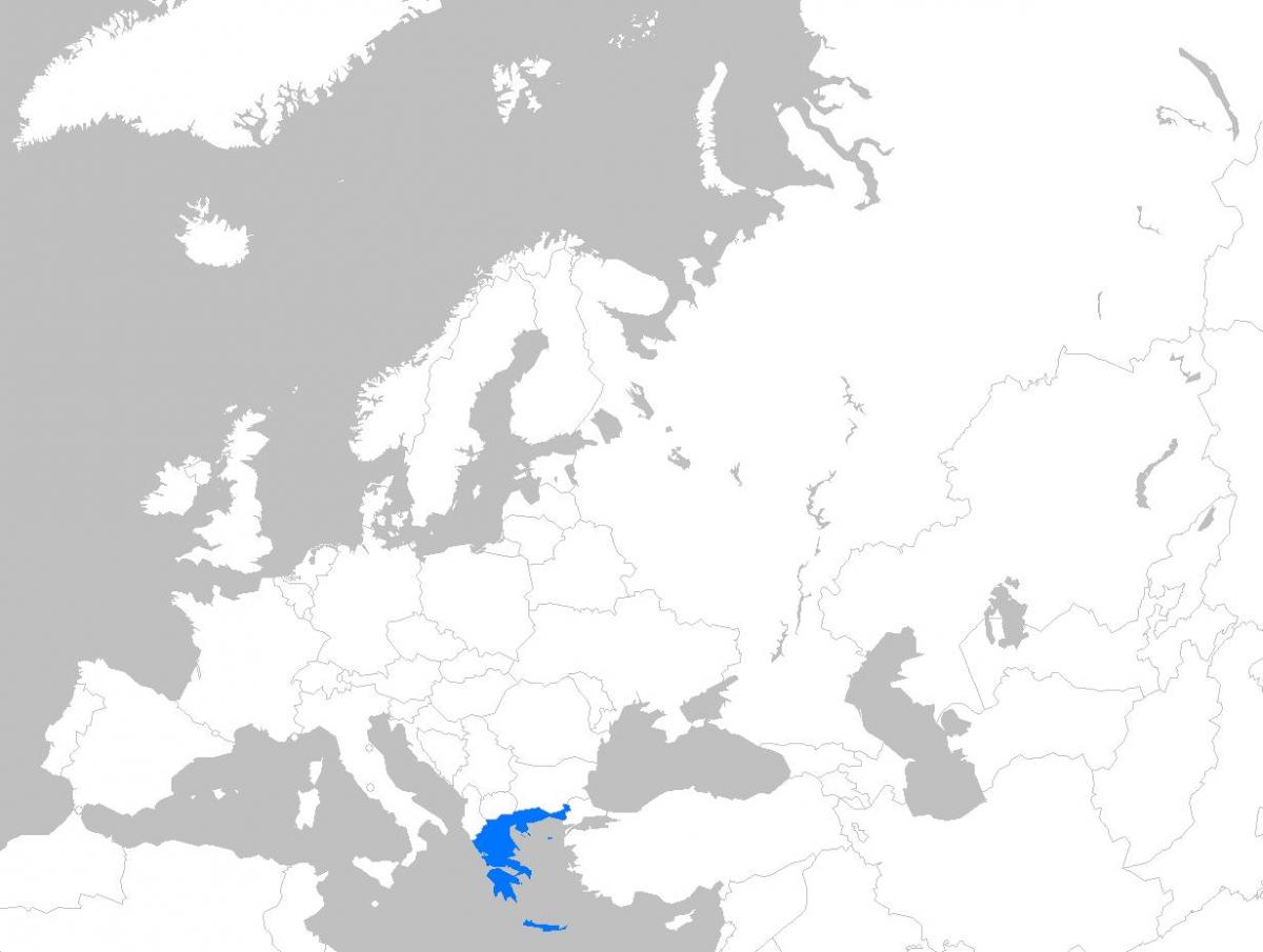 La ubicación de Grecia en el mapa de Europa