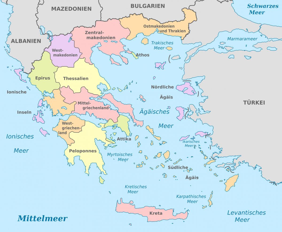 Mapa de áreas de Grecia