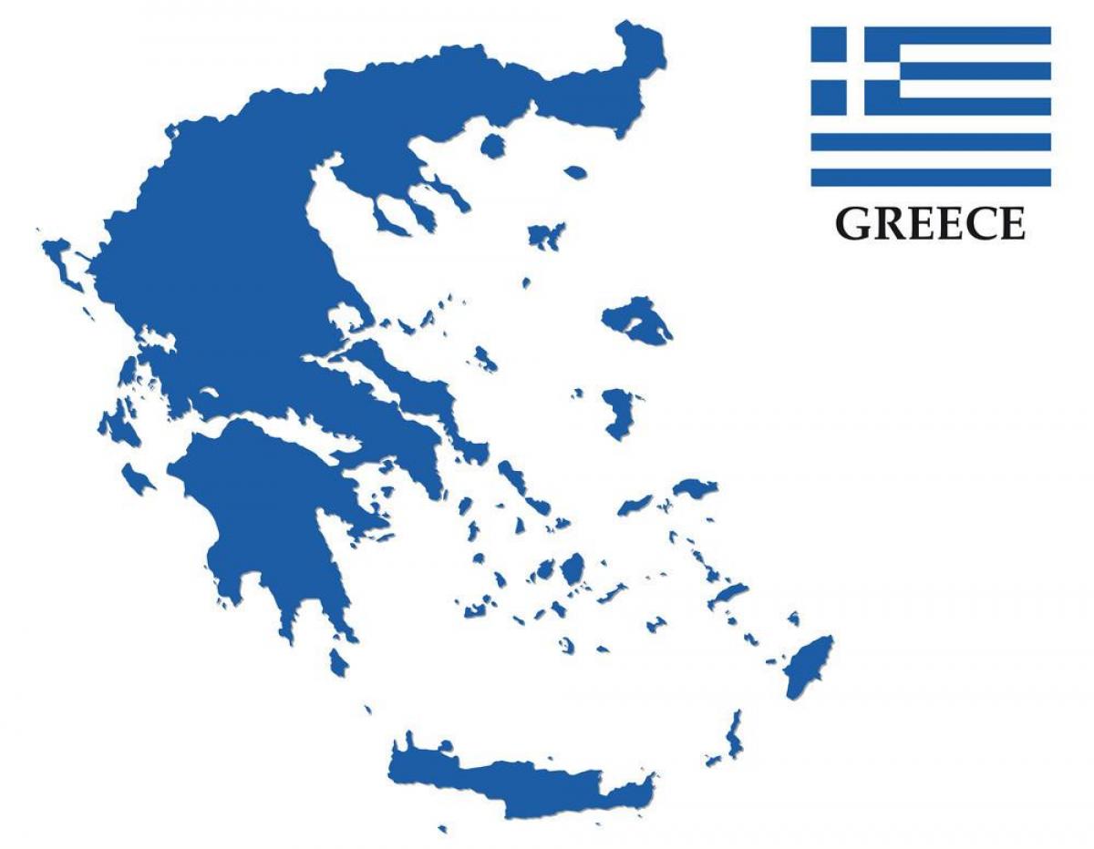 Mapa de la bandera de Grecia