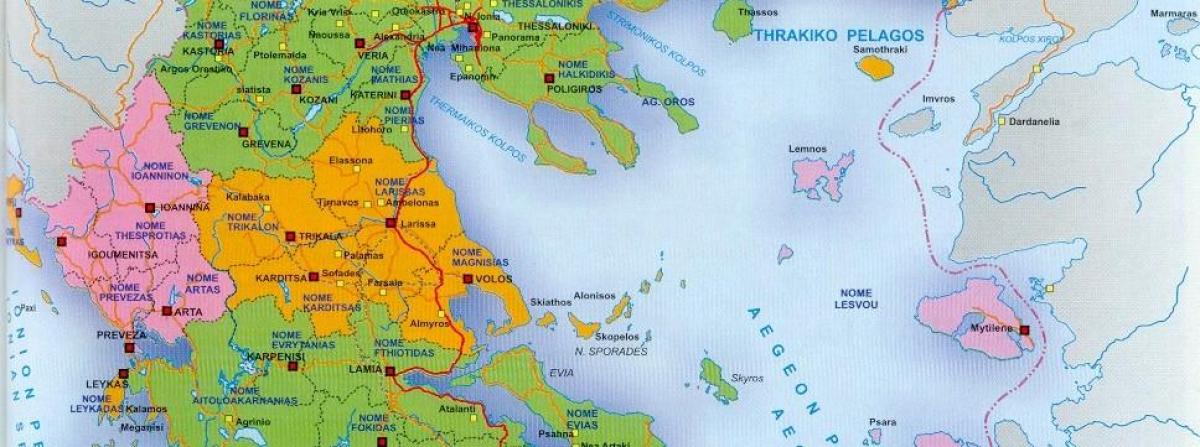 Mapa del norte de Grecia