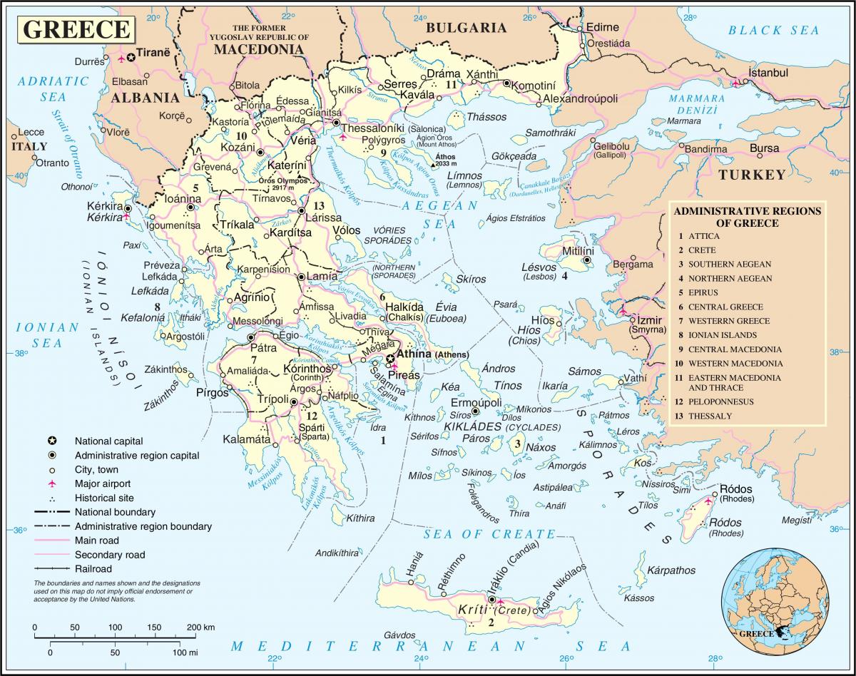 Mapa grande de Grecia